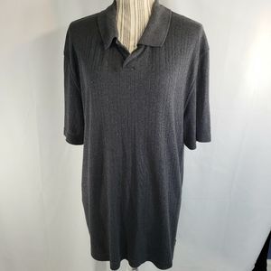 Brandini Grey Ribbed Polo Short Sleeve Shirt Size XXLarge